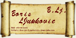 Boris LJupković vizit kartica
